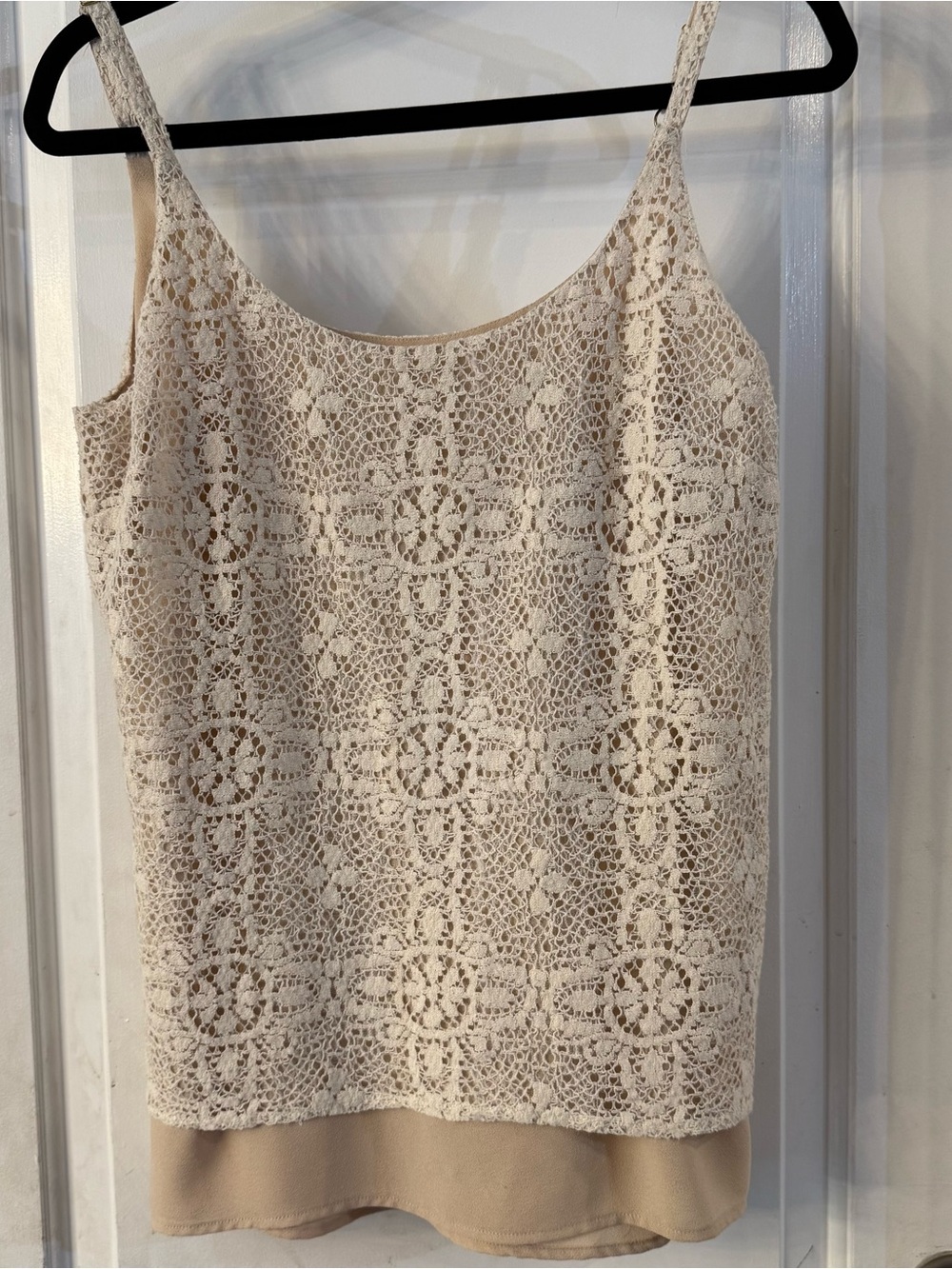 CAbi Cream Crochet Overlay Tank